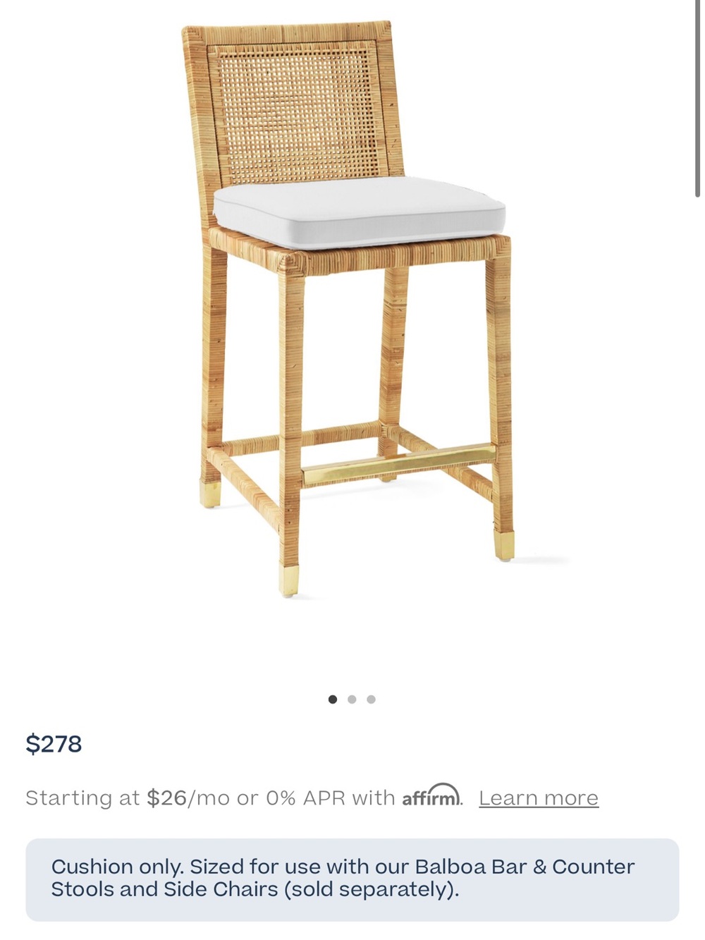 Serena and lily balboa Bar & Counter Stool Cushion replacement